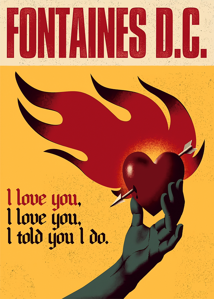 Fontaines D.C. Flaming Heart Poster