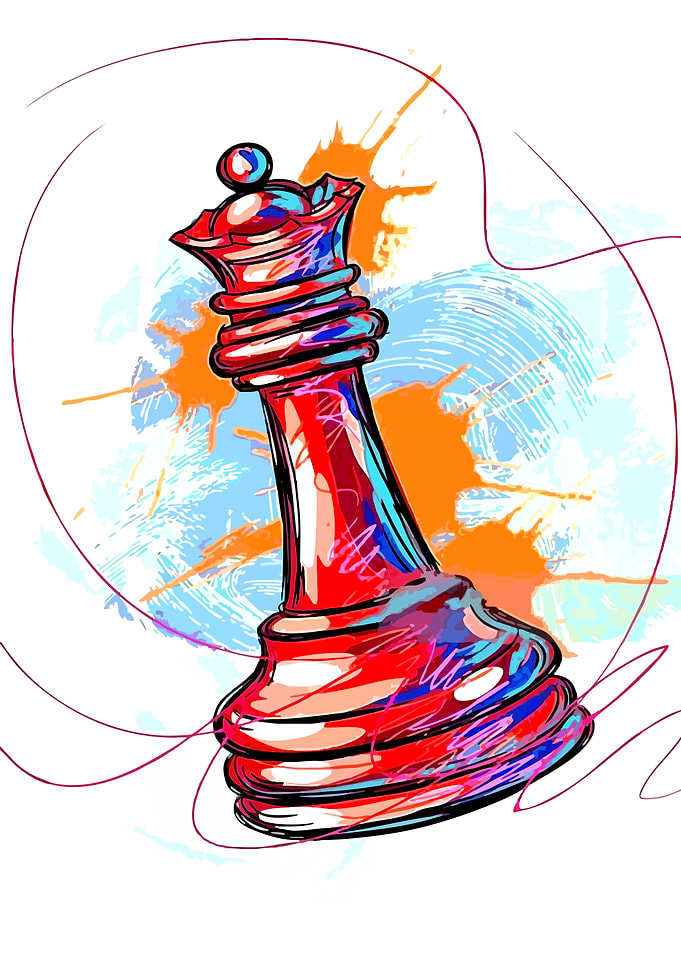 Abstract Chess Queen Art