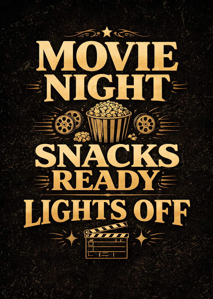 Movie Night Snacks Ready Lights Off