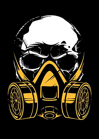 Skull with Gas Mask