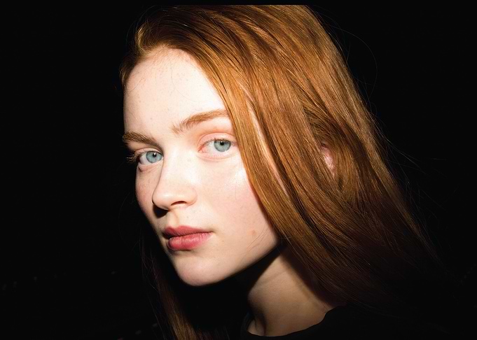 Sadie Sink Redhead with Blue Eyes