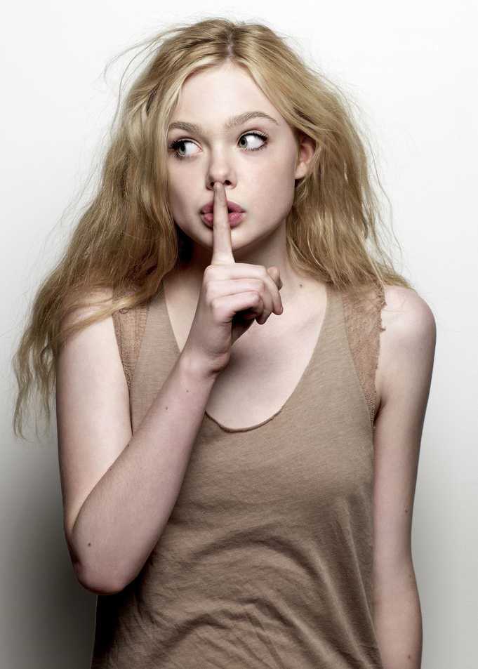 Elle Fanning Shushing