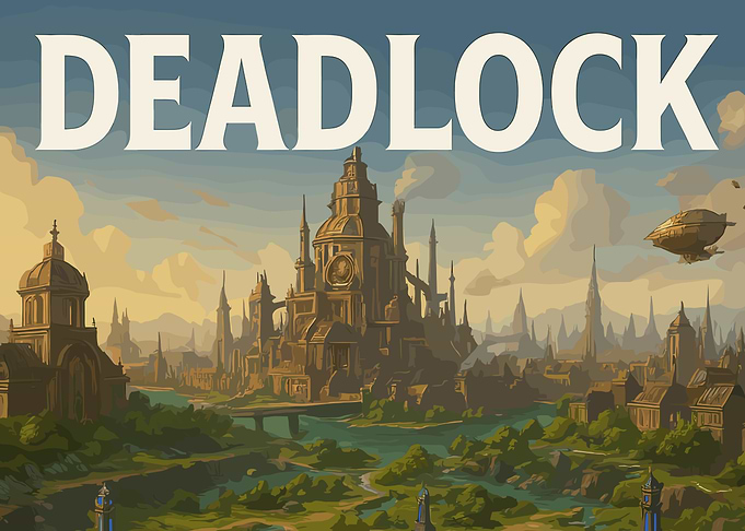 Deadlock Cityscape with Airship