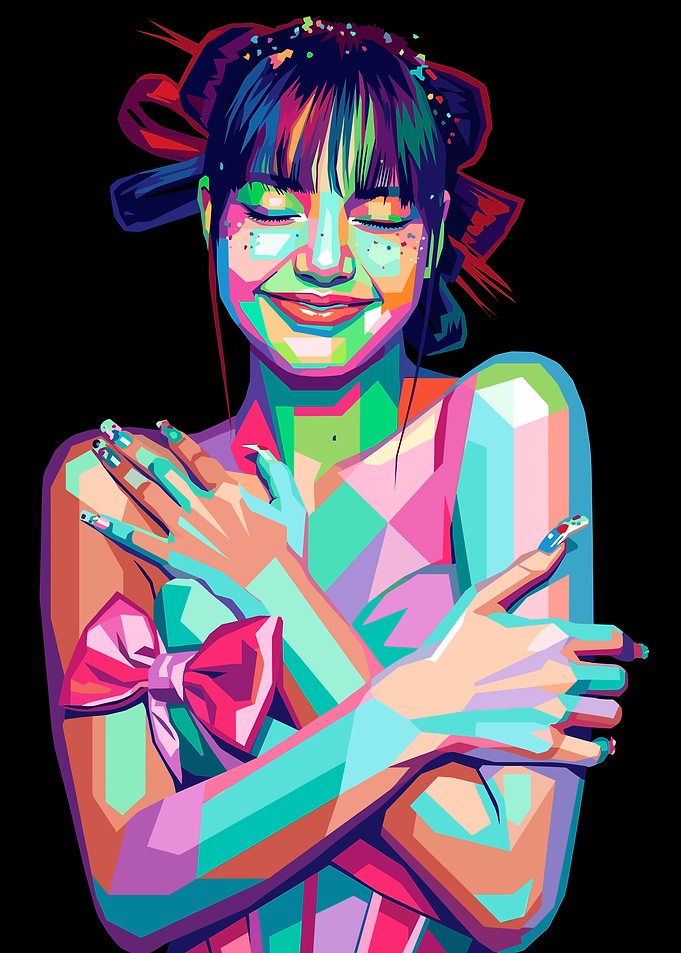 Colorful Pop Art Portrait of Lisa