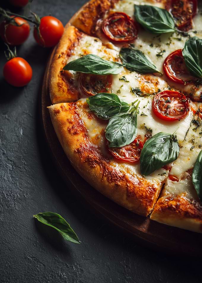 Margherita Pizza with Tomatoes and Basil