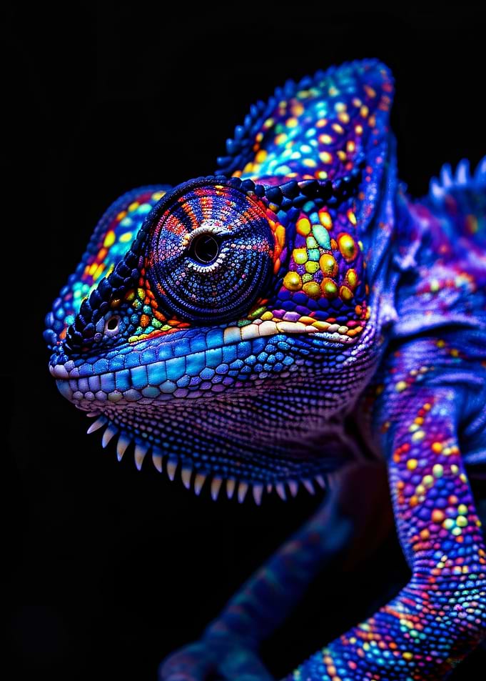 Vibrant Chameleon Portrait