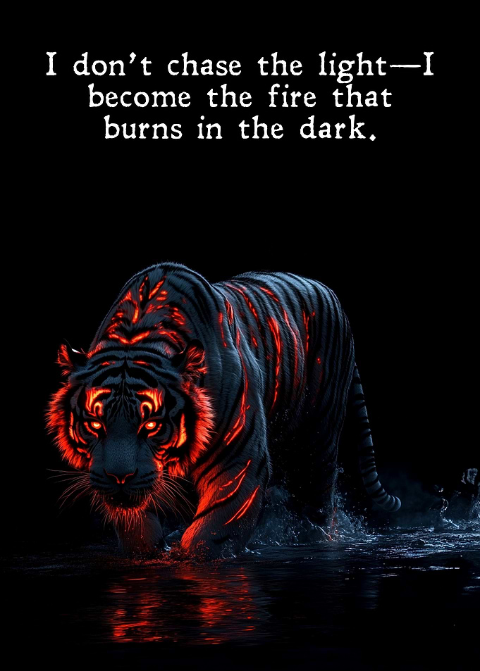 Fiery Tiger in Dark Water