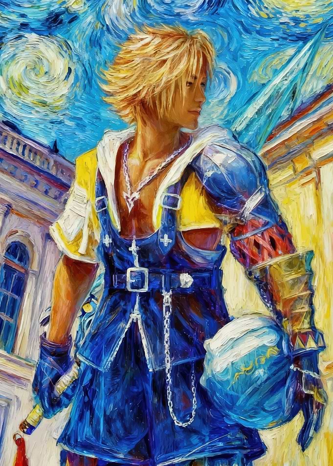 Tidus in Starry Night Style