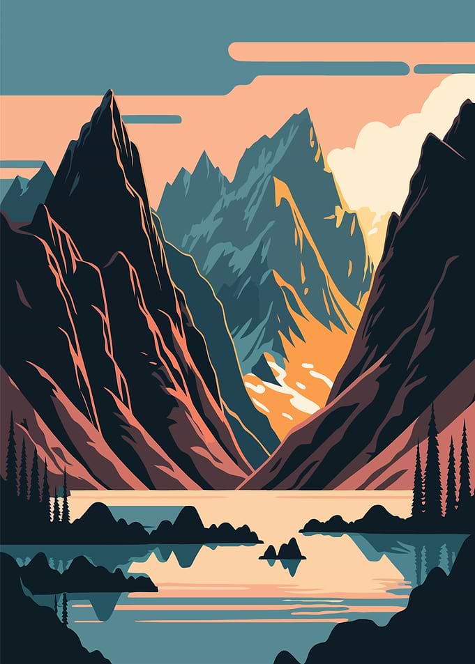 Mountain Landscape with Lake