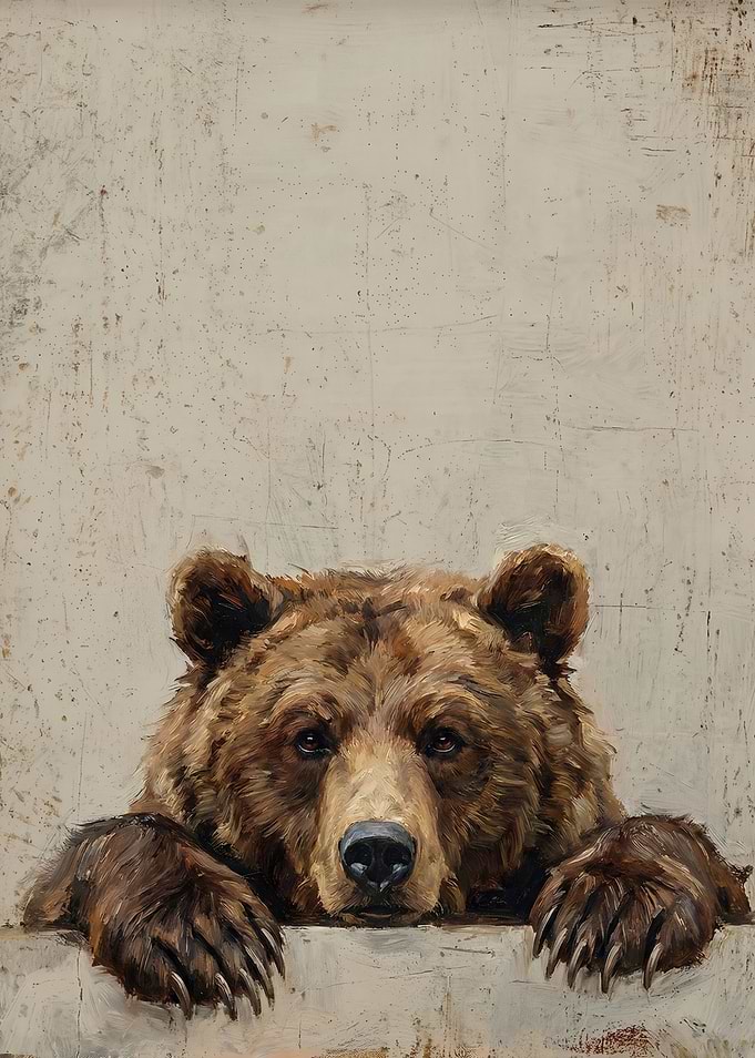 Bear Peeking Over a Ledge