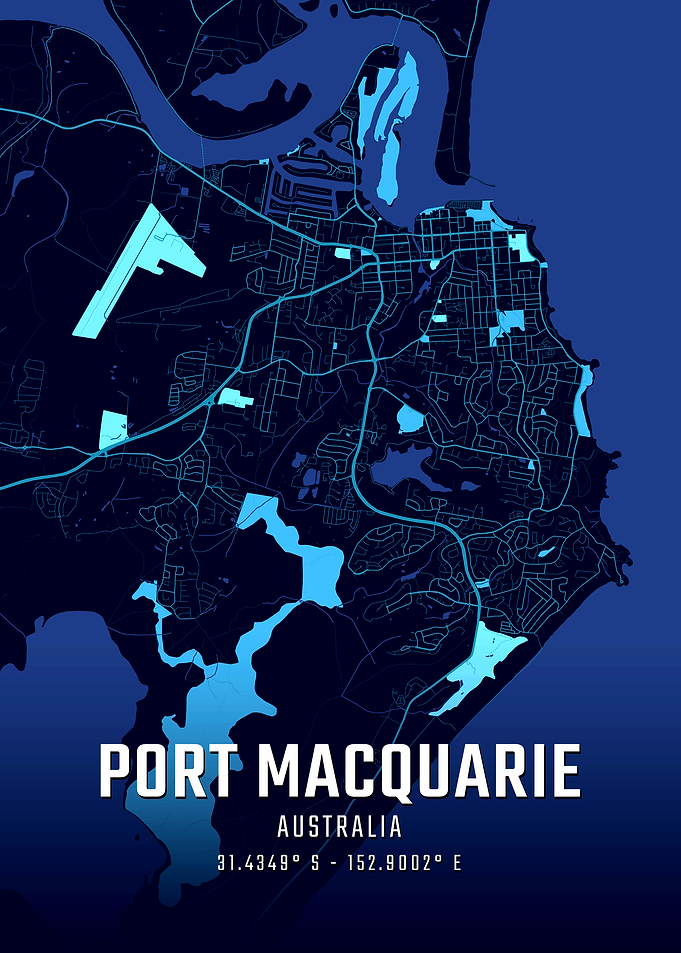 Port Macquarie Midnight City Map