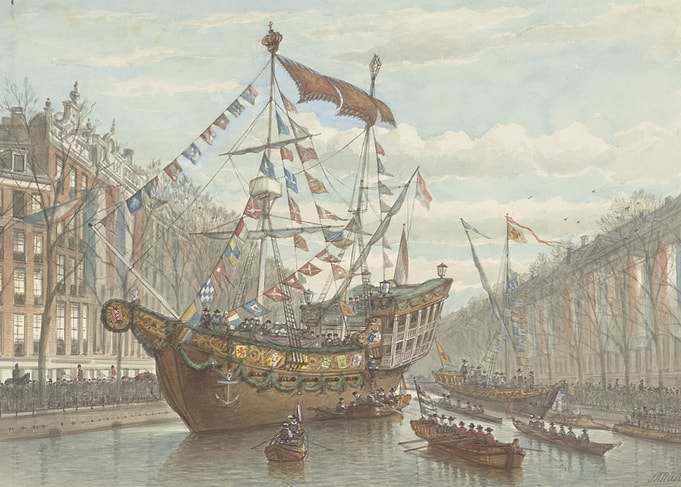 Grand Ship Parade on a Canal