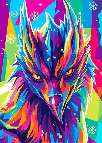 Colorful Geometric Eagle Portrait