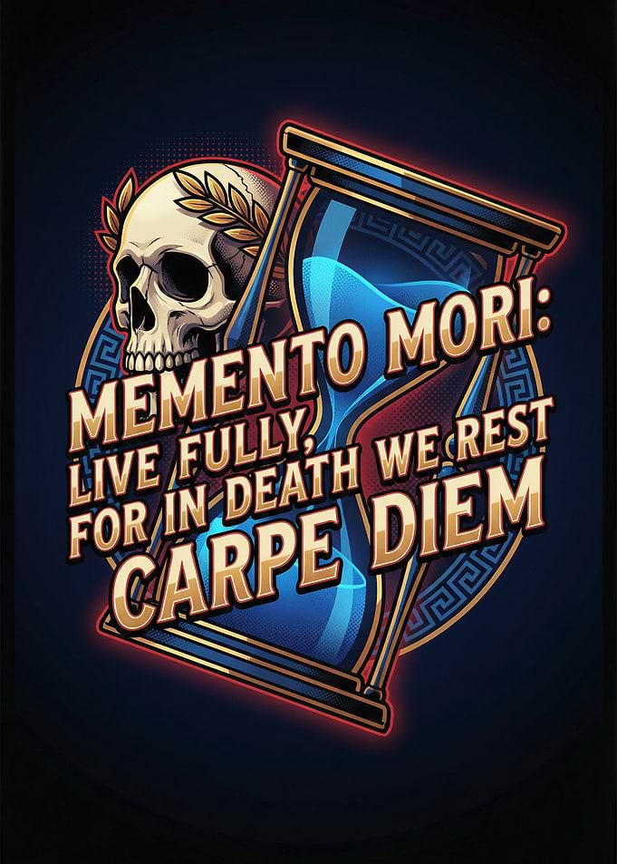Memento Mori Carpe Diem Skull Hourglass