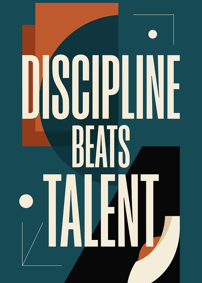 Discipline Beats Talent Motivational Poster