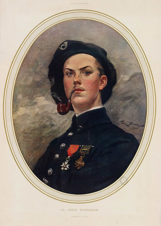 Portrait of a Soldier with Pipe and Medals