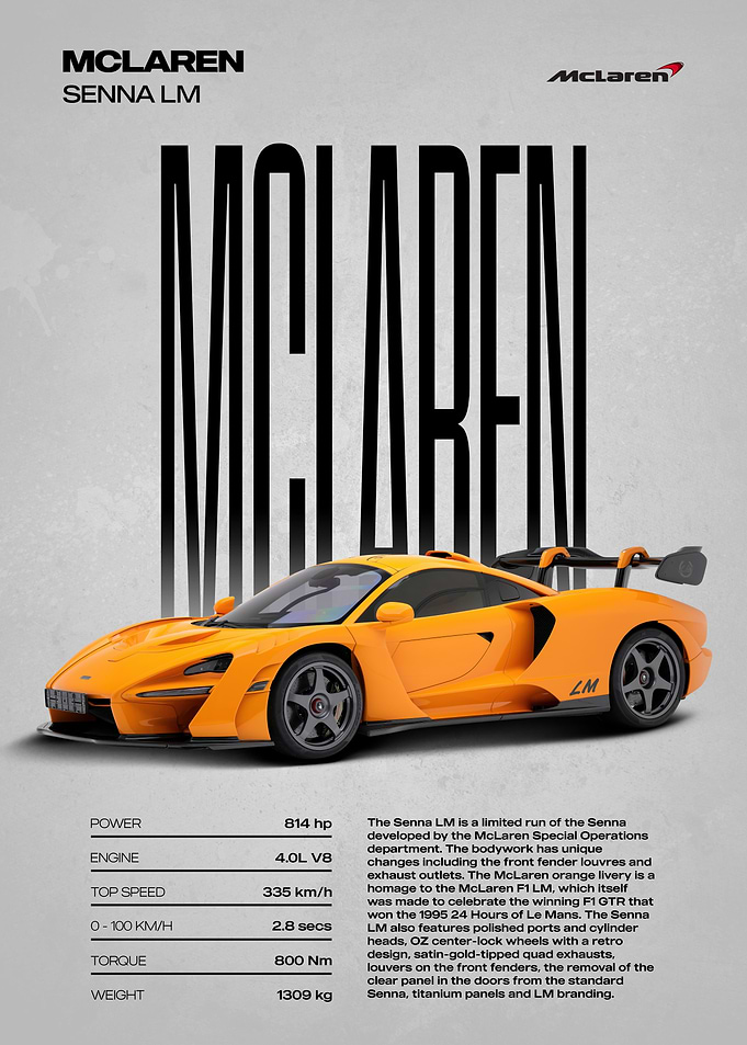 McLaren Senna LM Poster