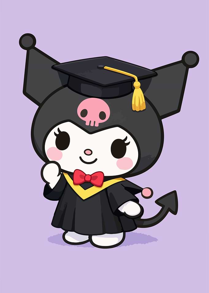 Kuromi Graduation Illustration