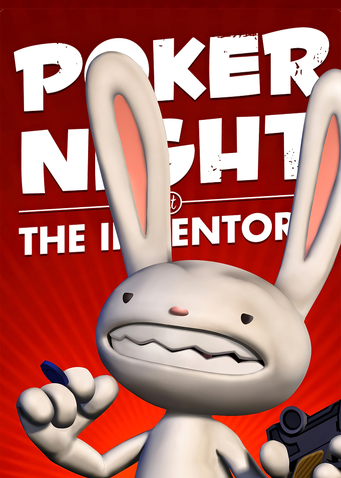 Max from Sam & Max holding poker chip