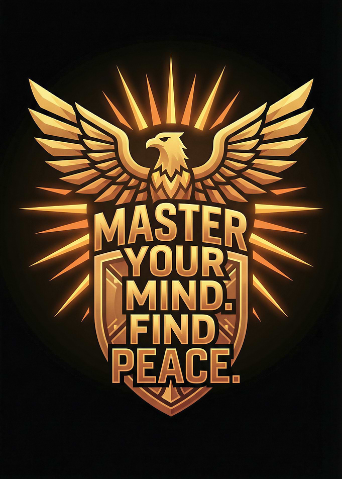 Golden Eagle Shield with Inspirational Text