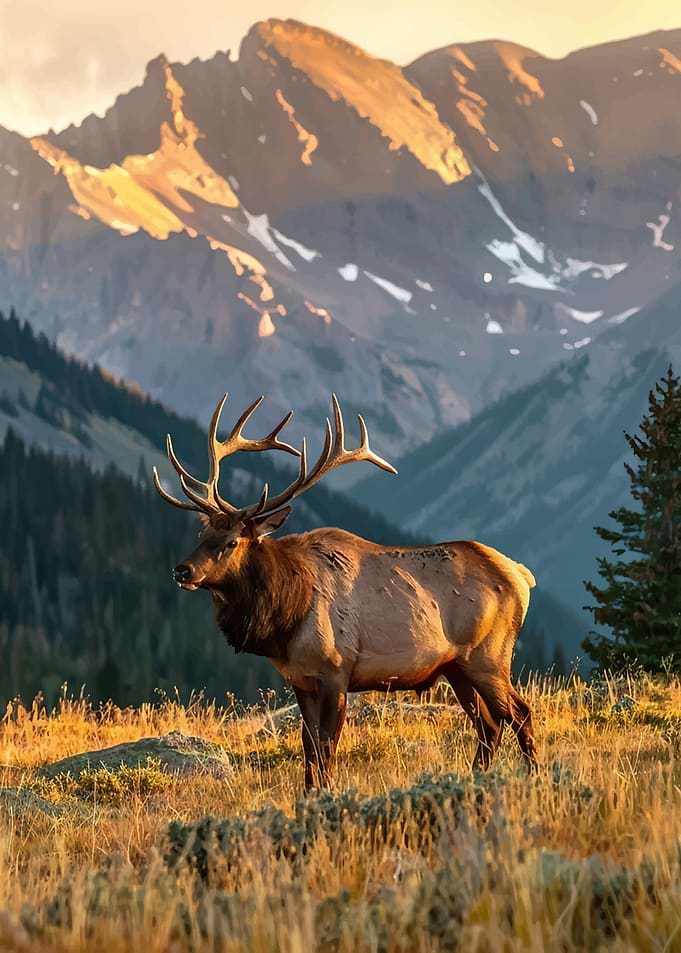 Majestic Elk in Mountain Landscape