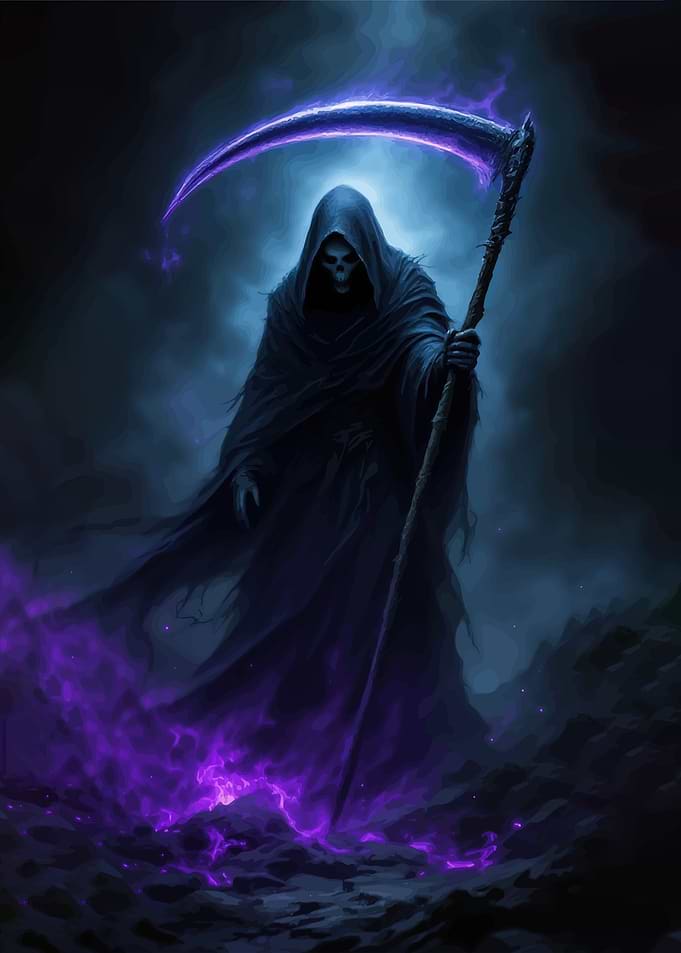 Grim Reaper with Purple Scythe