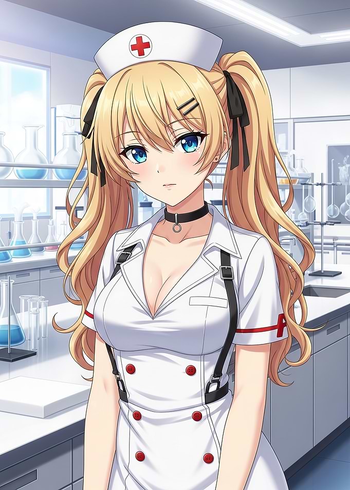 Anime Nurse in Laboratory