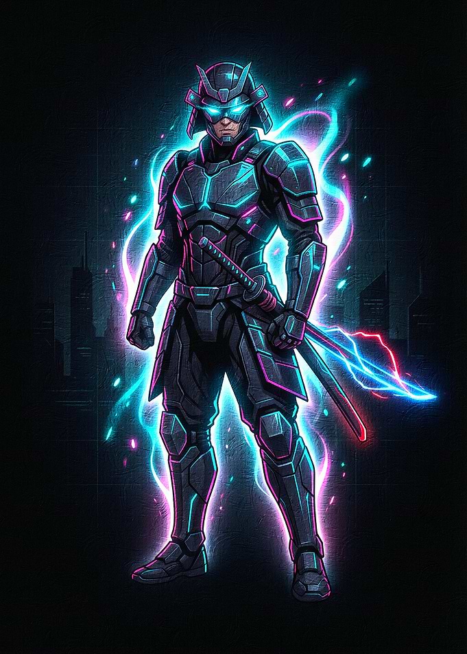 Cyberpunk Samurai Warrior