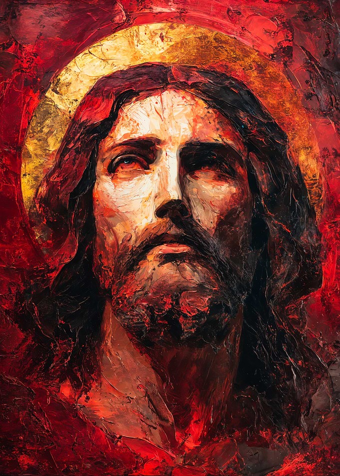 Jesus Christ Impasto Oil Painting
