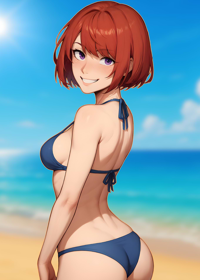 Anna - Anime Girl in Bikini on Beach