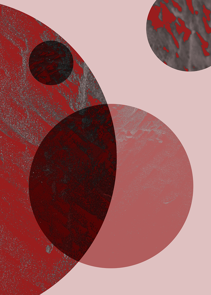 Abstract Circles with Textured Overlays