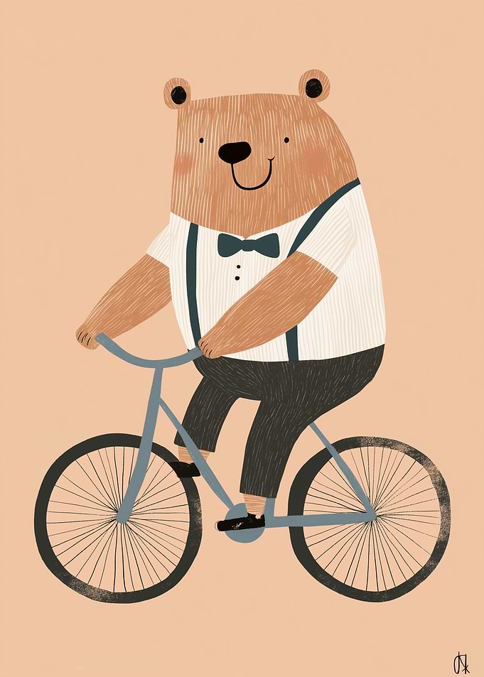 Bear Riding a Bicycle