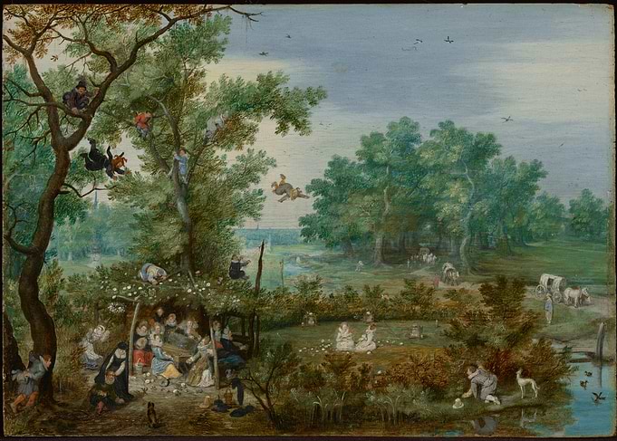 Children Playing in a Summer Landscape