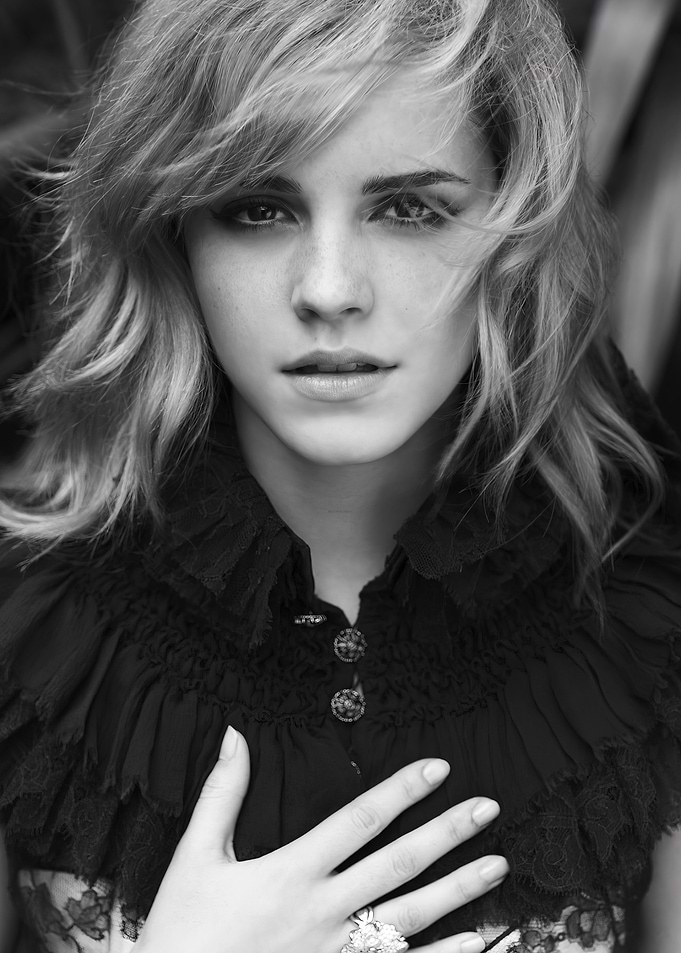 Emma Watson Black and White Portrait