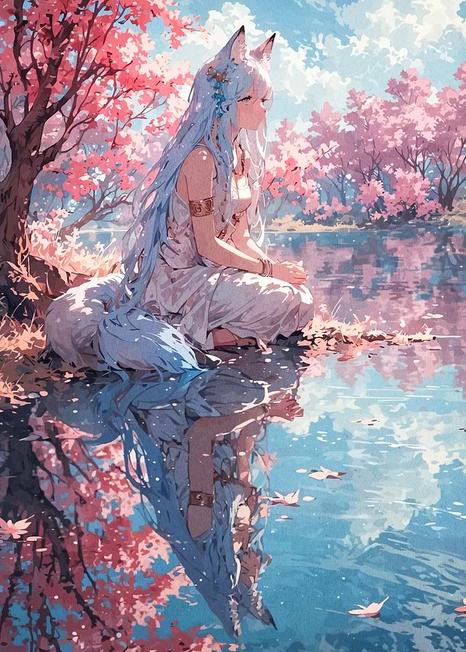 Fox Girl by Water
