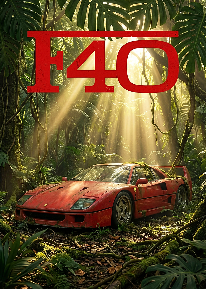 Abandoned Ferrari F40 in Jungle