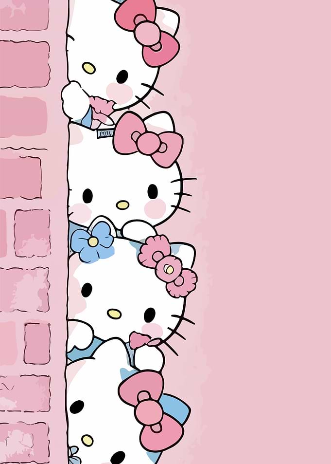 Cute Hello Kitty Characters Peeking