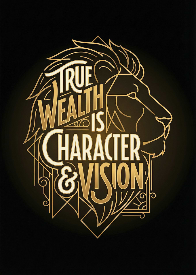 Lion Head with Inspirational Text