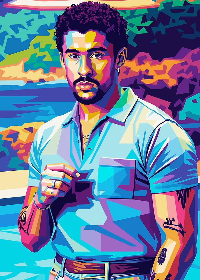 Bad Bunny Pop Art Portrait