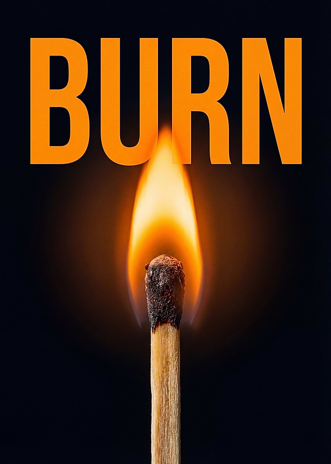 Burning Match with Text