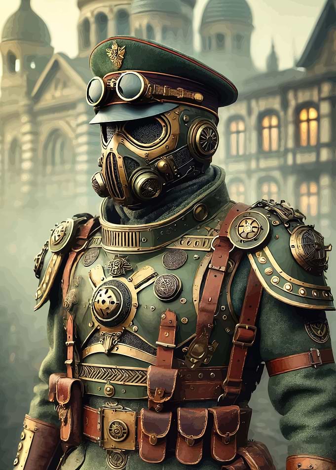 Steampunk Soldier with Gas Mask