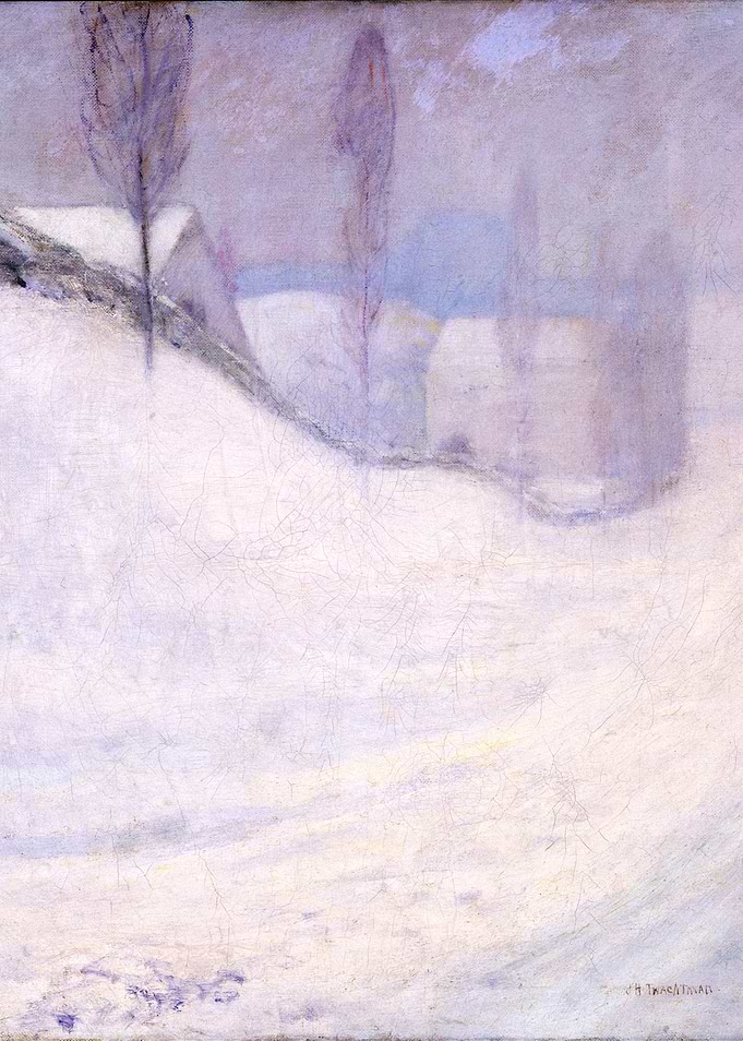 Misty Winter Landscape with Houses