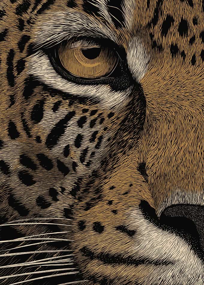 Close-up of a Jaguar's Eye and Fur