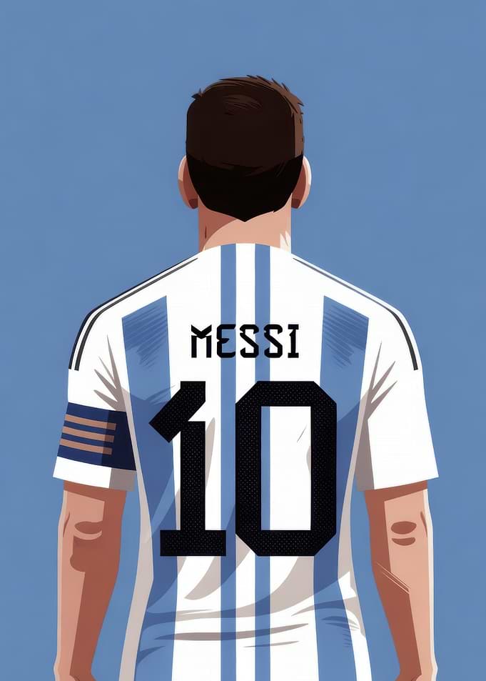 Lionel Messi Argentina Jersey Back