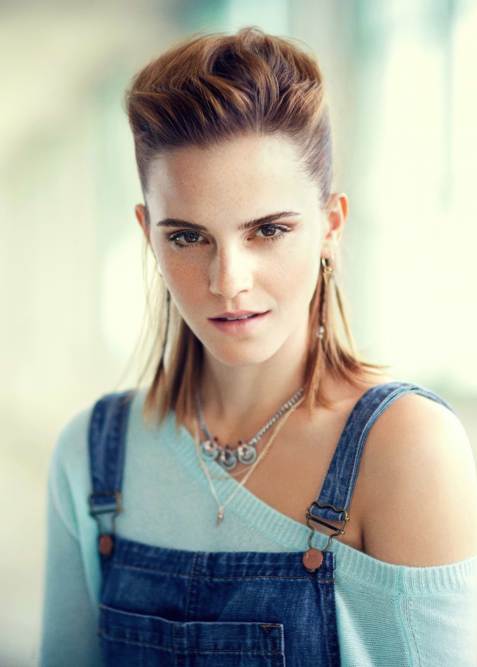Emma Watson in Denim Overalls
