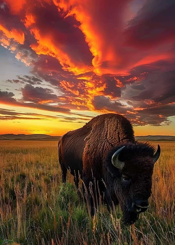 Bison at Sunset