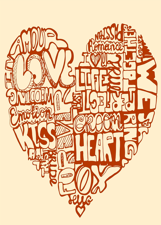 Heart Shape Love Typography
