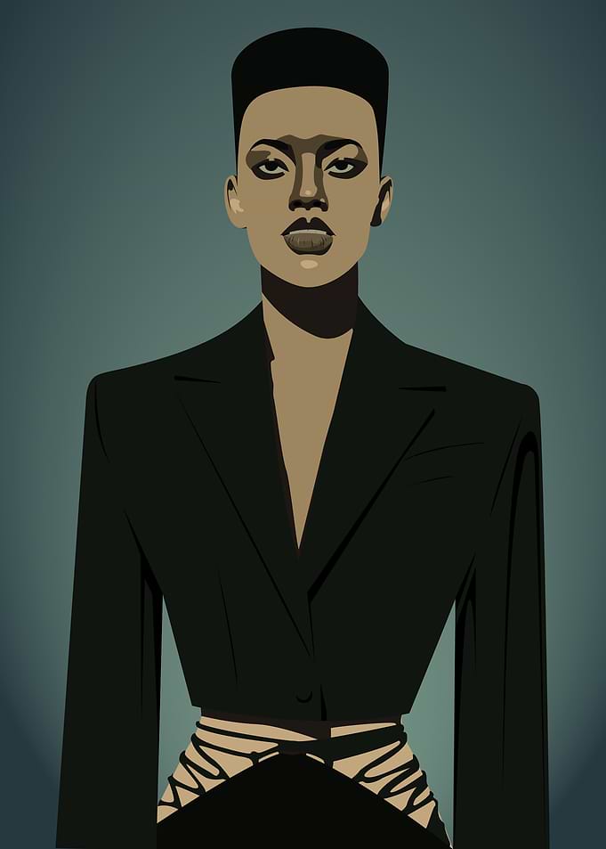Fashionable Woman in Black Blazer