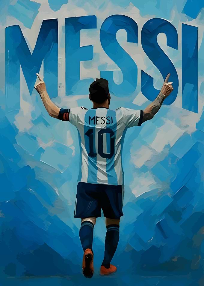 Lionel Messi Celebration Painting