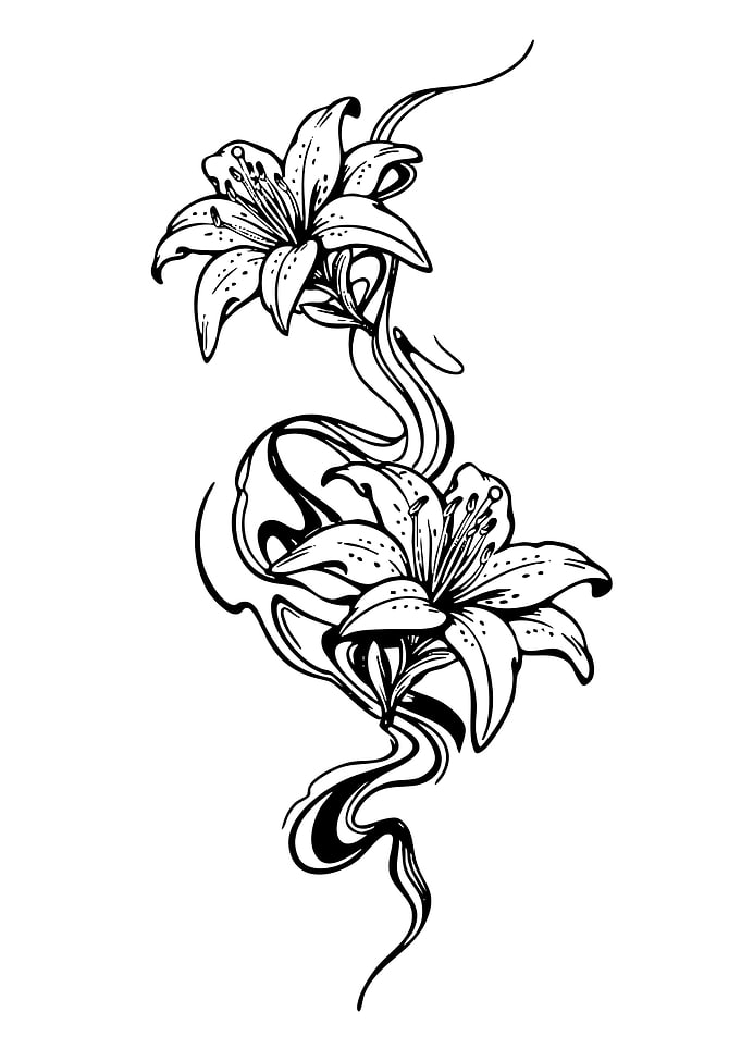 Elegant Lily Flower Tattoo Design